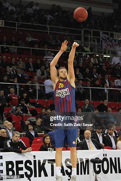 Joe Ingles of FC Barcelona Regal in action during the 2012-2013 Turkish Airlines Euroleague Top 16 Date 4 between Besiktas JK Istanbul v FC Barcelona...