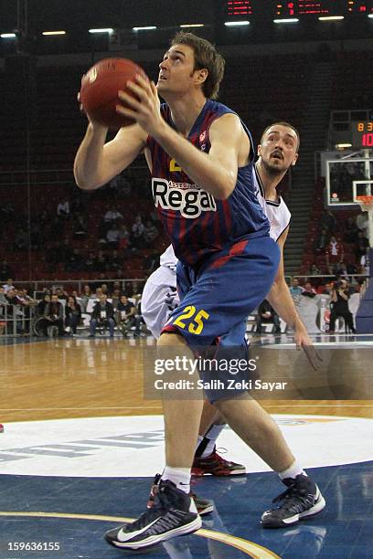 Erazem Lorbek of FC Barcelona Regal in action during the 2012-2013 Turkish Airlines Euroleague Top 16 Date 4 between Besiktas JK Istanbul v FC...