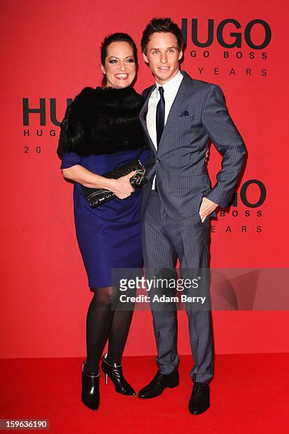 Eddie Redmayne andNatalia Woerner attends Hugo By Hugo Boss Autumn/Winter 2013/14 fashion show during Mercedes-Benz Fashion Week Berlin at The...
