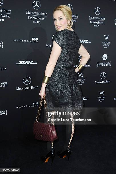 Elna-Margret zu Bentheim attends Guido Maria Kretschmer Autumn/Winter 2013/14 fashion show during Mercedes-Benz Fashion Week Berlin at Brandenburg...