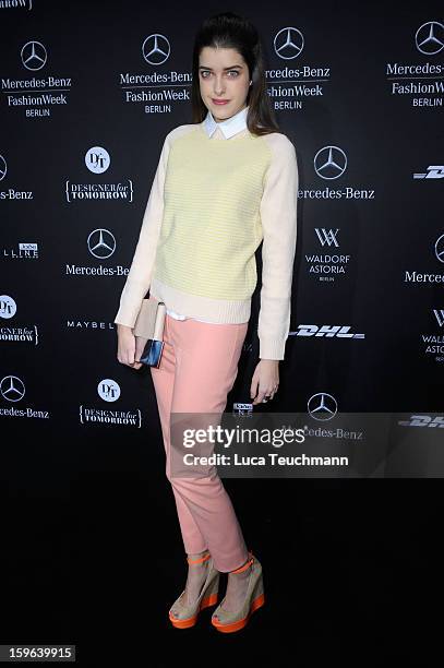 Marie Nasemann attends the Laurel Autumn/Winter 2013/14 fashion show during Mercedes-Benz Fashion Week Berlin at Brandenburg Gate on January 17, 2013...