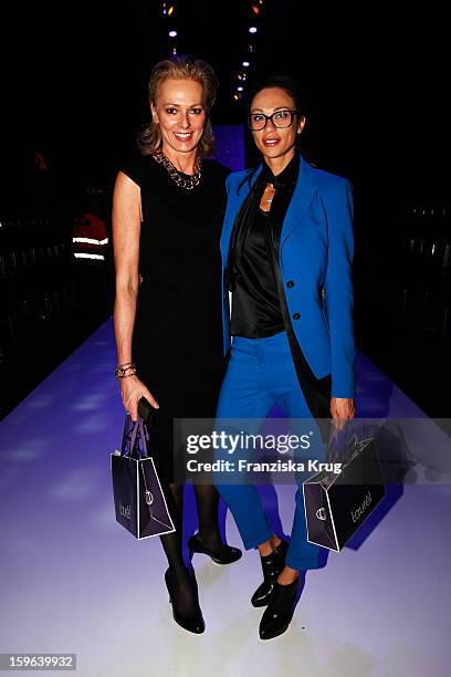 Petra van Bremen and Lilly Becker attend the Laurel Autumn/Winter 2013/14 fashion show during Mercedes-Benz Fashion Week Berlin at Brandenburg Gate...