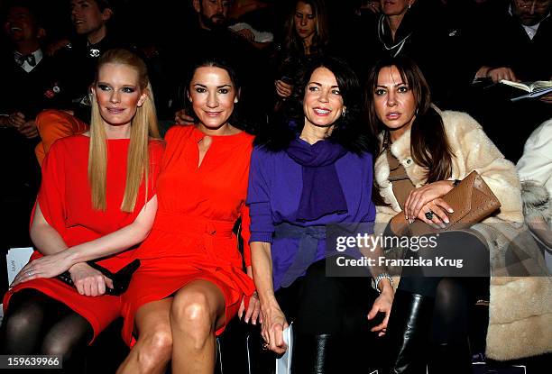 Mirja du Mont, Mariella Ahrens, Gerit Kling and Simone Thomalla attend the Laurel Autumn/Winter 2013/14 fashion show during Mercedes-Benz Fashion...