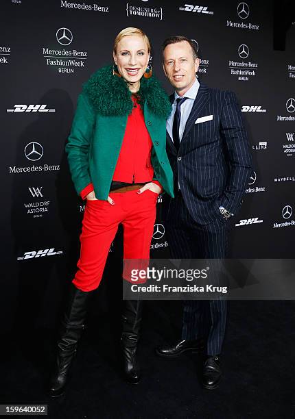 Nadja Michael and Dirk Reichert of Laurel attend the Laurel Autumn/Winter 2013/14 fashion show during Mercedes-Benz Fashion Week Berlin at...