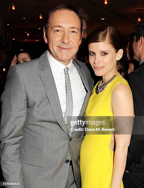 Kevin Spacey and Kate Mara attend an after party celebrating the Red Carpet Premiere of the Netflix original series 'House of Cards' at Asia de Cuba,...