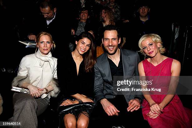 Tamara Nayhauss, Viola and Alexander Mazza and Eva Habermann attend the Laurel Autumn/Winter 2013/14 fashion show during Mercedes-Benz Fashion Week...
