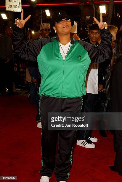 Actress/rapper Queen Latifah attends the premiere of "8 Mile" at the Mann Village Theater on November 6, 2002 in Westwood, California.
