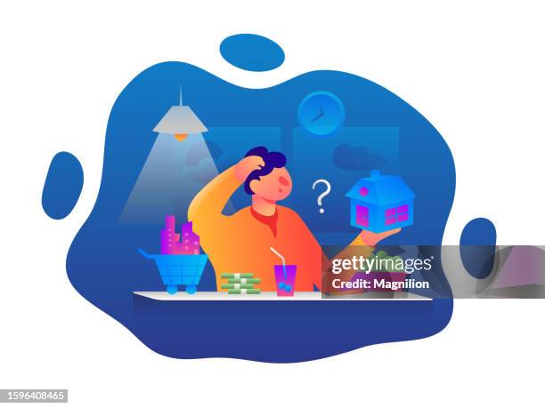 mortgage, bubble frame - question time stock illustrations