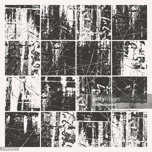 grunge verwitterte texturen gitterhintergrund - papierstück stock-grafiken, -clipart, -cartoons und -symbole