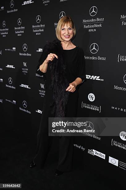 Sabine Kaack attends Guido Maria Kretschmer Autumn/Winter 2013/14 fashion show during Mercedes-Benz Fashion Week Berlin at Brandenburg Gate on...