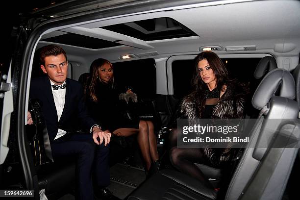 Valerie Campbell and Joanna Tuczynska leaves after the Guido Maria Kretschmer Autumn/Winter 2013/14 fashion show during Mercedes-Benz Fashion Week...