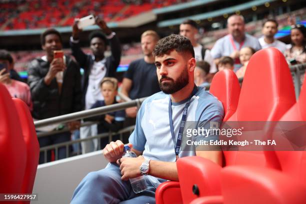 Josko Gvardiol of Manchester City seen prior to The FA Community Shield match between Manchester City against Arsenal at Wembley Stadium on August...