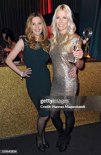 Viola Weiss and Tina Kaiser attends the Sat.1 GOLD TV Channel Launch at the Filmcasino on January 17, 2013 in Munich, Germany.