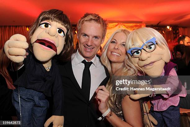 Christian Muerau and Tina Kaiser attend the Sat.1 GOLD TV Channel Launch at the Filmcasino on January 17, 2013 in Munich, Germany.