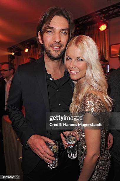 Max Wiedemann and Tina Kaiser attend the Sat.1 GOLD TV Channel Launch at the Filmcasino on January 17, 2013 in Munich, Germany.