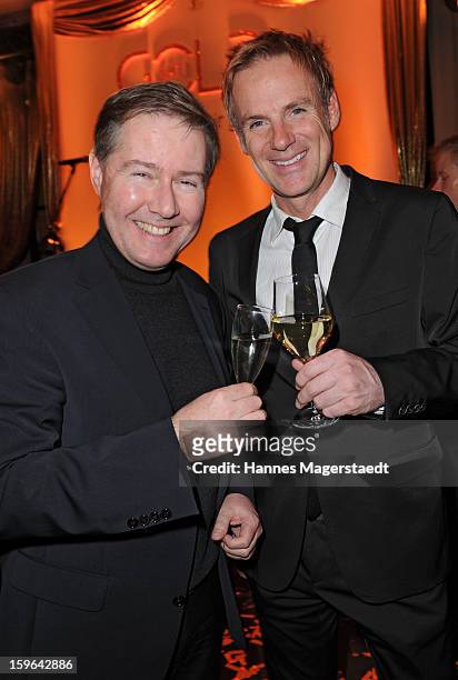Ulrich Meyer and Christian Muerau attend the Sat.1 GOLD TV Channel Launch at the Filmcasino on January 17, 2013 in Munich, Germany.