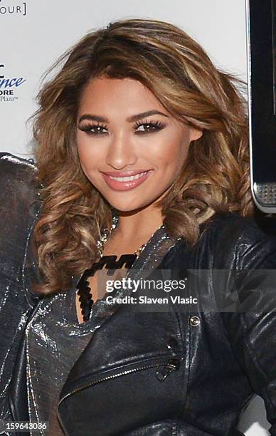 Vanessa White of The Saturdays promotes "Chasing The Saturdays" at the NBC Experience Store on January 17, 2013 in New York City.