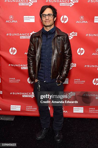 Actor/producer Gael Garcia Bernal attends the "Who Is Dayani" premiere during the 2013 Sundance Film Festival at The Marc Theatre on January 17, 2013...