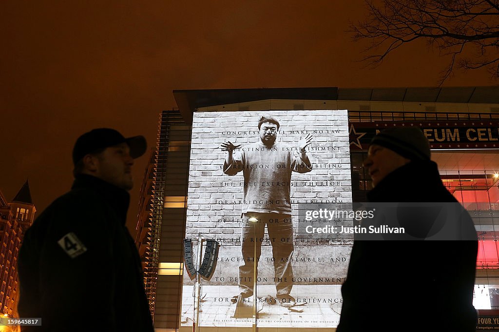 Work Of Chinese Activist Artist Ai Weiwei Projected In DC