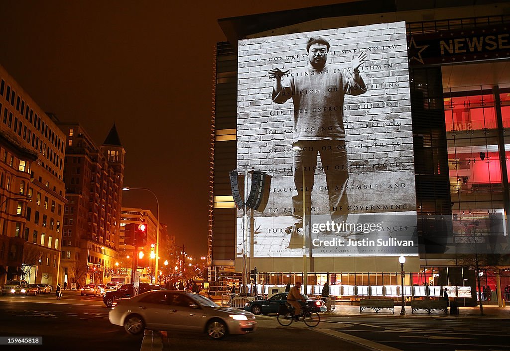 Work Of Chinese Activist Artist Ai Weiwei Projected In DC