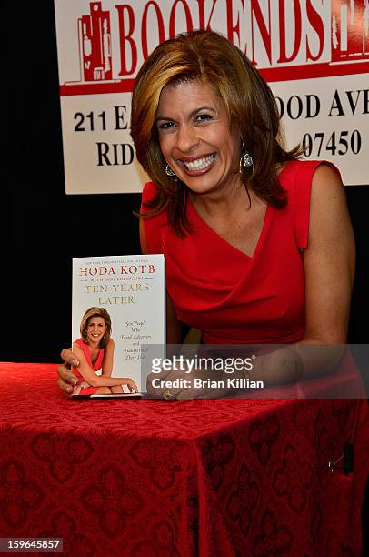 Personality Hoda Kotb signs copies of her book "Ten Years Later" at Bookends on January 17, 2013 in Ridgewood, New Jersey.