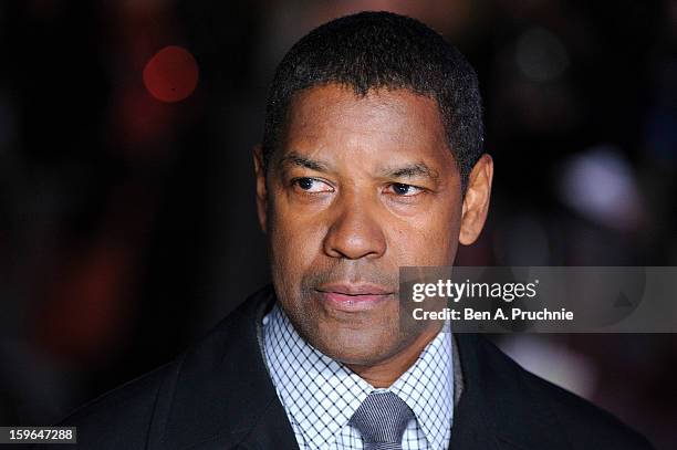 Denzel Washington attends the UK Premiere of 'Flight' at The Empire Cinema on January 17, 2013 in London, England.