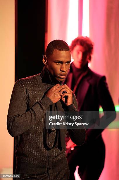 Models pose during the Jean Paul Gaultier Menswear Autumn / Winter 2013/14 show as part of Paris Fashion Week on January 17, 2013 in Paris, France.