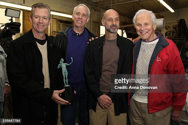 Brett Barney, Daryl Anderson, David Marciano and Paul Napier attend the 19th Annual SAG Awards 2013 SAG Actor Pouring at American Fine Arts Foundry...