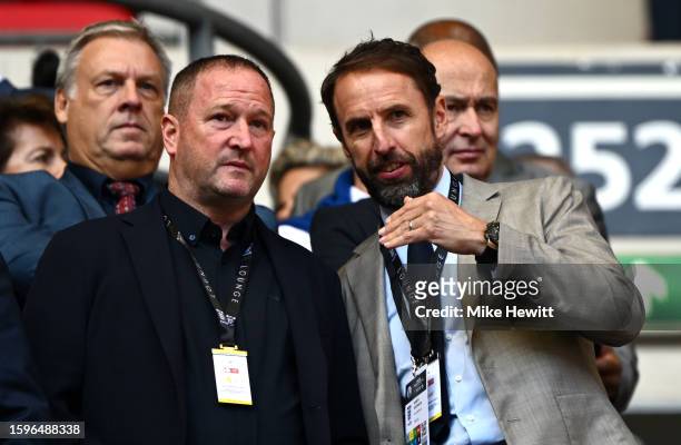Gareth Southgate, Manager of England during The FA Community Shield match between Manchester City against Arsenal at Wembley Stadium on August 06,...