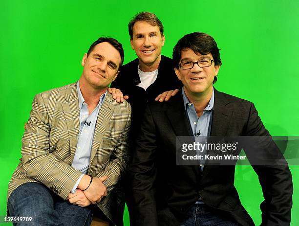 Producer Marty Bowen, author/executive producer Nicholas Sparks and producer Wyck Godfrey pose at A Night with Nicholas Sparks' Safe Haven:...
