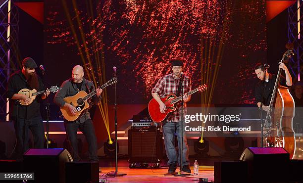 Poor Man's Poison performs at the 31st annual Texaco Country Showdown National final at the Ryman Auditorium on January 17, 2013 in Nashville,...