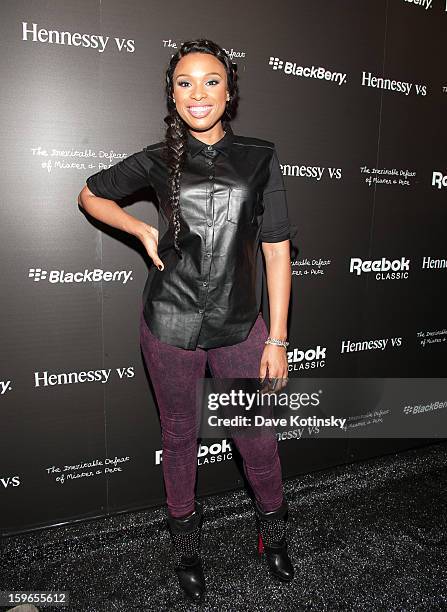 Jennifer Hudson attends the Hennessy VS Presents "The Inevitable Defeat of Mister and Pete" sponsored by Reebok and Blackberry at the Julie Nester...