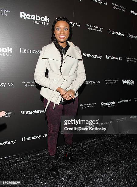 Jennifer Hudson attends the Hennessy VS Presents "The Inevitable Defeat of Mister and Pete" sponsored by Reebok and Blackberry at the Julie Nester...