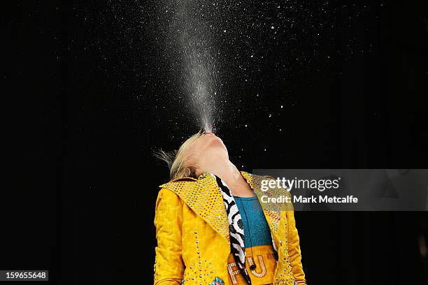 Karen O of Yeah Yeah Yeahs performs live on stage at Big Day Out 2013 at Sydney Showground on January 18, 2013 in Sydney, Australia.