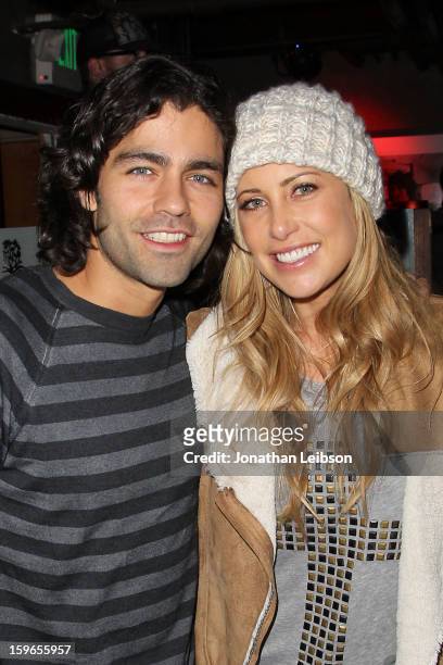Adrian Grenier and Erica Hosseini at the Lil Jon Birthday Party at Downstairs Bar on January 17, 2013 in Park City, Utah.