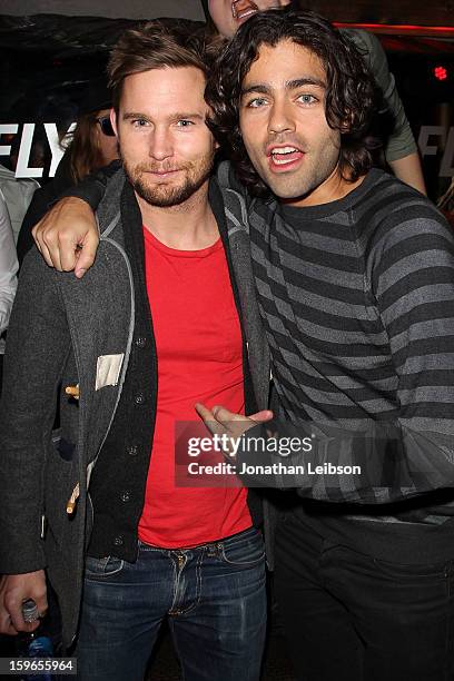 Brian Geraghty and Adrian Grenier at the Lil Jon Birthday Party at Downstairs Bar on January 17, 2013 in Park City, Utah.