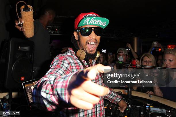 Lil Jon performs at the Lil Jon Birthday Party at Downstairs Bar on January 17, 2013 in Park City, Utah.