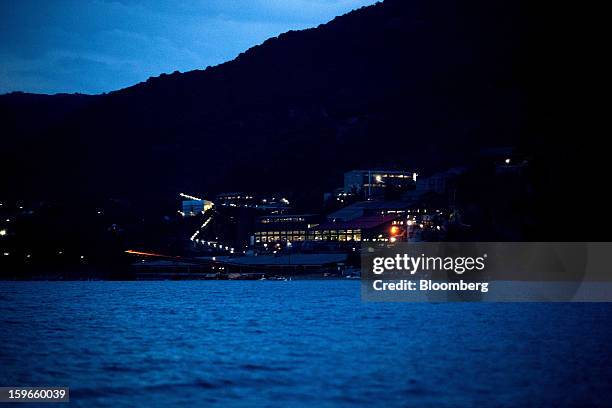 The offices of mining company Eldorado Gold Corp. Are seen in the village of Stratoni on the Halkidiki pensinsula, Greece, on Saturday, Oct. 27,...