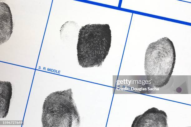 fbi fingerprint card for criminal identification - fbi arrest stock pictures, royalty-free photos & images