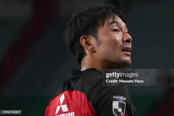 Shoya Nakajima of Urawa Reds looks on during the J.LEAGUE Meiji Yasuda J1 22nd Sec. Match between Urawa Red Diamonds and Yokohama F･Marinos at...