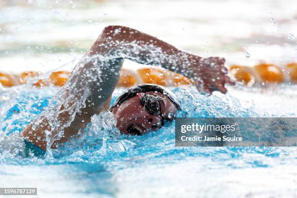 Danielle Asiata of Team New Zealand competes in the heats of the Women's 200m Freestyle swimming on day two of the 2023 Youth Commonwealth Games at...