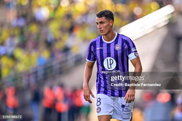 Vincent SIERRO of Toulouse during the French Ligue 1 Uber Eats soccer match between Nantes and Toulouse at Stade de la Beaujoire on August 13, 2023...