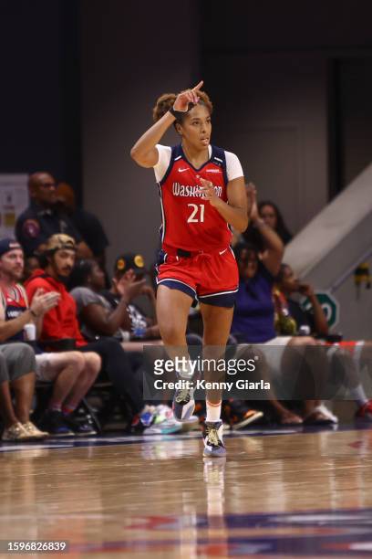 Tianna Hawkins of the Washington Mystics looks on during the game on August 13, 2023 at Entertainment & Sports Arena in Washington, D.C.. NOTE TO...