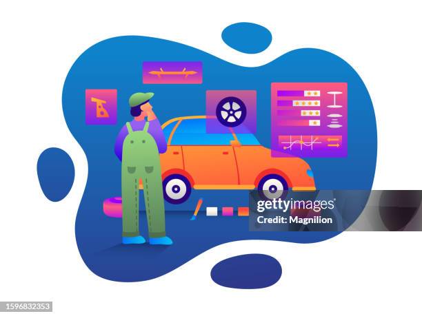 ilustraciones, imágenes clip art, dibujos animados e iconos de stock de puesta a punto del coche, marco de burbujas - pimp car