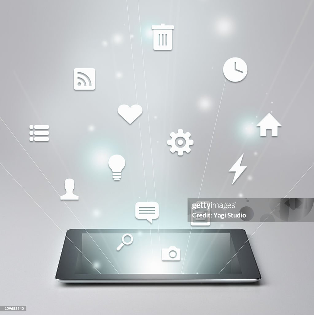 Digital tablet and Variety of icons