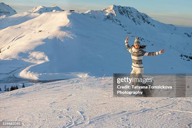 on top of the world and an inch more - kitzbuehel stock pictures, royalty-free photos & images