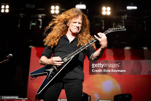 Dave Mustaine of Megadeth performs at Lokerse Feesten Festival on August 6, 2023 in Lokeren, Belgium
