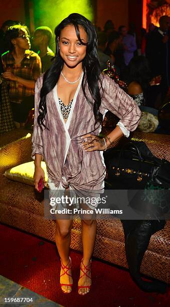 Karrueche Tran attends The Kill Collection launch at Vanquish Lounge on January 17, 2013 in Atlanta, Georgia.