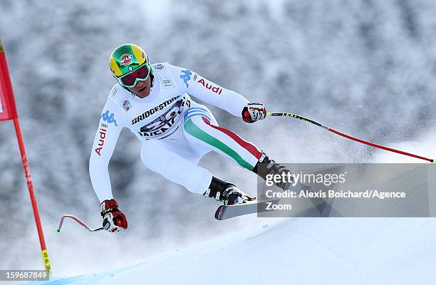 Siegmar Klotz of Italy competes during the Audi FIS Alpine Ski World Cup Men's Super Combined on January 18, 2013 in Wengen, Switzerland.