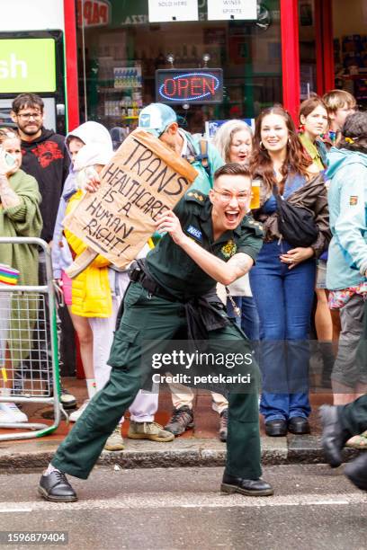 brighton & hove pride 2023 - nhs rainbow stock pictures, royalty-free photos & images